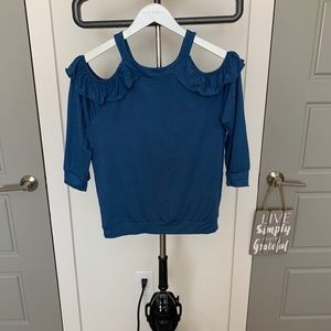 Peyton Bre Girls Size 16 Top Cold Shoulder Long Sleeve